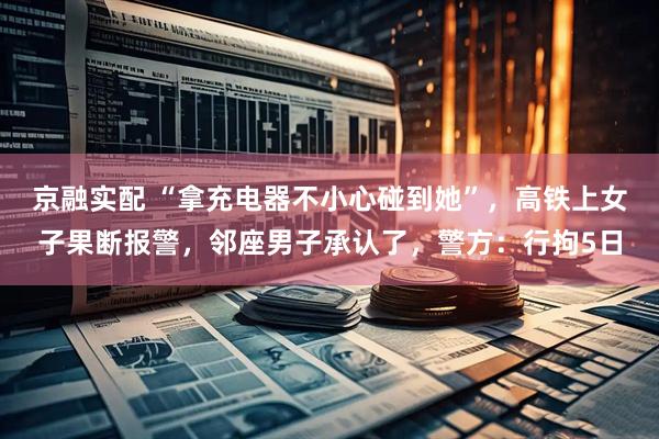 京融实配 “拿充电器不小心碰到她”，高铁上女子果断报警，邻座男子承认了，警方：行拘5日